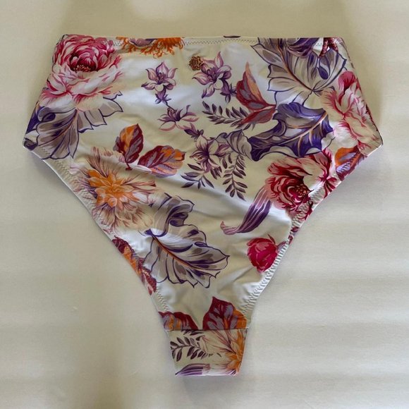 Nanette Lepore Cassia Square Neck High Waisted Bikini Set White Floral - Picture 8 of 8